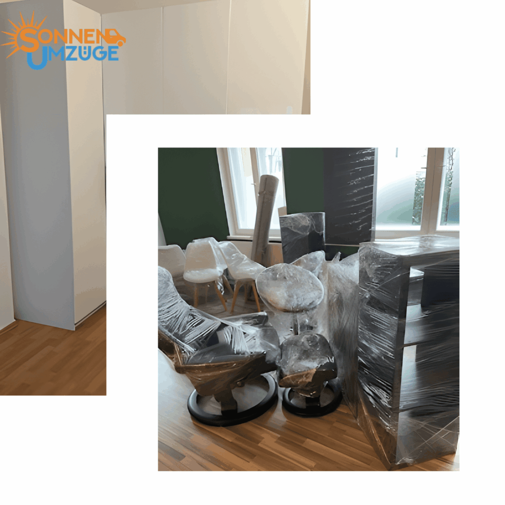 eingepackte Möbel Sonnen Umzüge